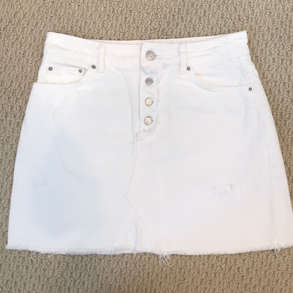 Zara White Jean skirt